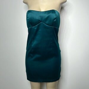 Xai medium green satin mini dress